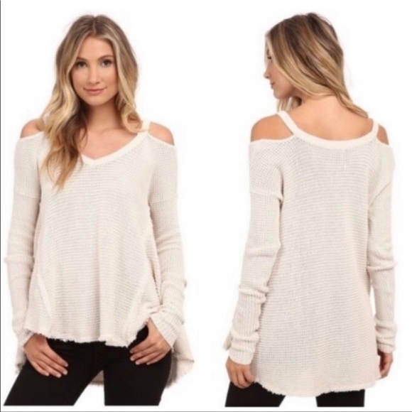 FREE People Small moonshine cold shoulder sweater top - Picture 4 of 8